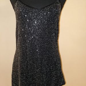 Women's Size M Express Black Sequin Spaghetti Strap Tank